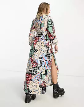Платье макси разноцветного кроя с принтом ASOS MADE IN KENYA