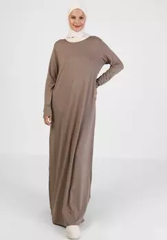 Платье макси REFKA Modanisa, коричневый