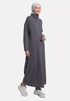 Платье макси REFKA Modanisa, темно-серый