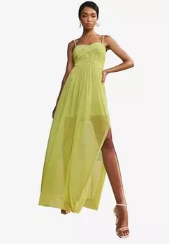 Платье макси REGULAR FIT - EMBELLISHED PEARL STRAP RUCHED MESH . Lipsy, зеленый