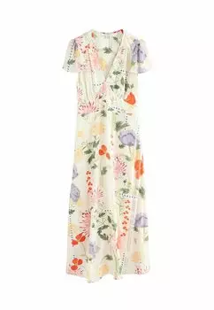 Платье макси REGULAR FIT FLUTTER SLEEVE TIE WAIST Next, белый
