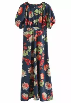 Платье макси REGULAR FIT - PUFF SLEEVE Next, синий