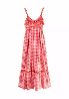 Платье макси REGULAR FIT - TEXTURED TIERED Next, красный