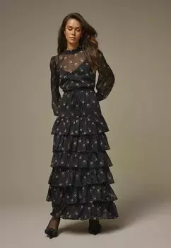 Платье макси REGULAR FIT TIERED Laura Ashley, черный