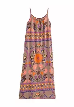 Платье макси REGULAR FIT- TRAPEZE SHAPE RUCHED - Jersey dress Next, коричневый