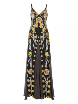 Платье макси Remi с цветочной вышивкой Temperley London, черный