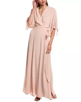 Платье-макси REVERIEE с запахом, розовый