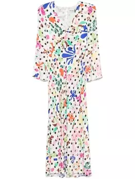 Платье макси Rixo с цветочным принтом, белый