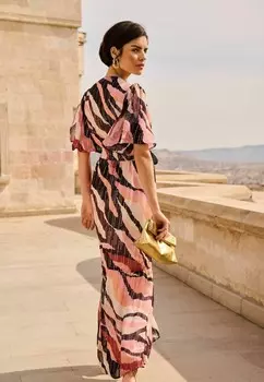 Платье макси RUCHED FLUTTER SLEEVE, REGULAR FIT Love & Roses, розовый