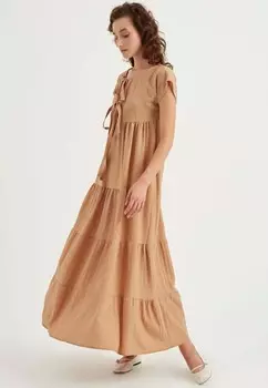 Платье макси RUFFLED Chiquelle, светло-коричневый