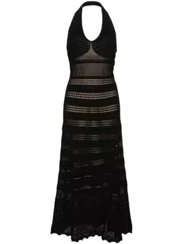 Платье макси рыхлой вязки TWINSET, черный