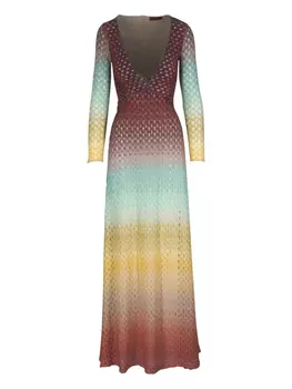 Платье макси с эффектом градиента Missoni, красный