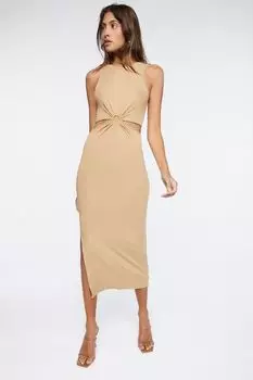 Платье макси с асимметричным вырезом Forever 21, серо-коричневый