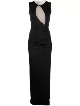 Платье макси с асимметричным вырезом Noire Swimwear, черный