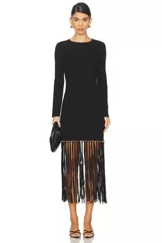 Платье макси с бахромой от sharron Simkhai, черный