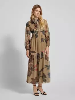 Платье макси с бантом и поясом Scotch & Soda, бежевый