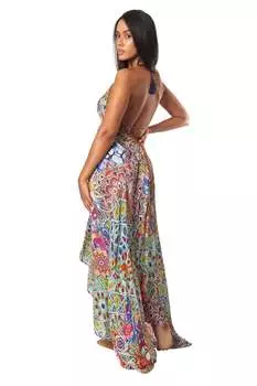 Платье макси с бретелью через шею Miami La Moda Clothing, цвет multi