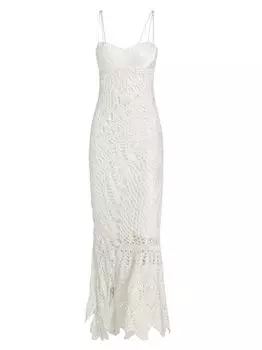 Платье макси с бюстье крючком Alejandra Alonso Rojas, белый