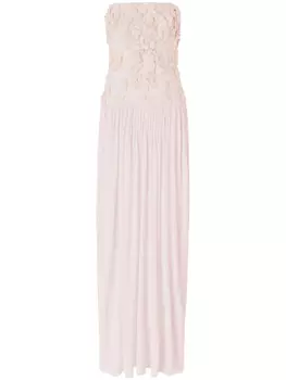 Платье макси с цветочной аппликацией Genny, розовый