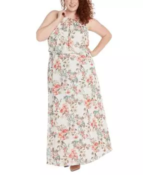 Платье макси с цветочным принтом больших размеров R & M Richards