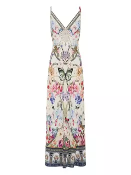 Платье макси с цветочным принтом Camilla, нейтральный