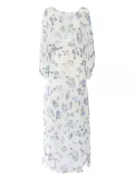 Платье макси с цветочным принтом Ermanno Scervino, белый