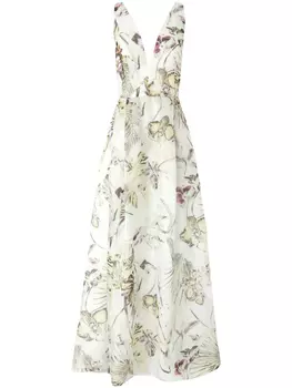 Платье макси с цветочным принтом Genny, нейтральный