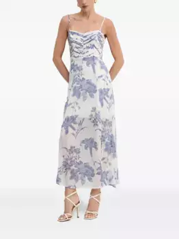 Платье макси с цветочным принтом GUESS USA, белый