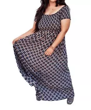 Платье макси с цветочным принтом Maddie в темно-синем цвете BLAKELEY