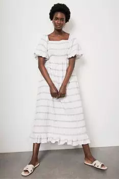 Платье макси с цветочным принтом Mint Velvet, белый