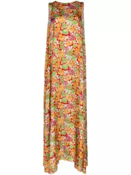 Платье макси с цветочным принтом Plan C, красный