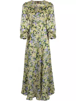Платье макси с цветочным принтом Raquel Diniz, зеленый
