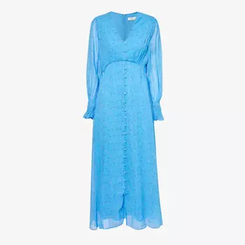 Платье макси с цветочным принтом Sally Ann с застежкой-молнией и пуговицами Aspiga, синий