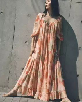 Платье макси с цветочным принтом Sfera, розовый