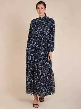 Платье макси с цветочным рисунком чашме Aab, синий