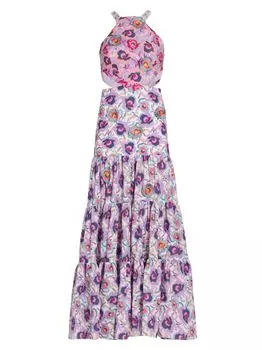 Платье макси с цветочным вырезом La Plage No Pise La Grama, белый