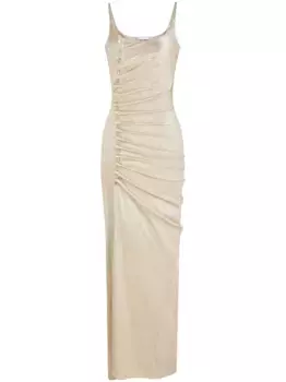 Платье макси с декорированными пуговицами Rabanne, золотой