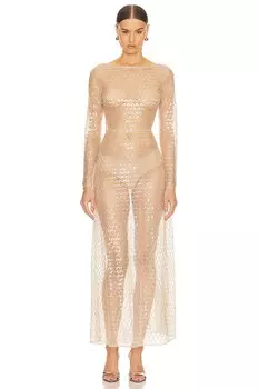 Платье макси с декором aura Song Of Style, цвет nude