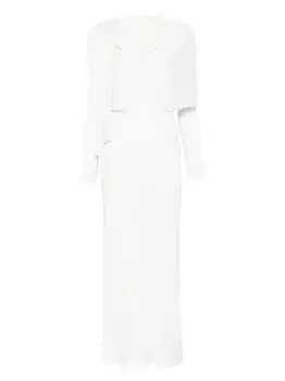 Платье макси с длинными рукавами и шарфом Aya Muse, белый
