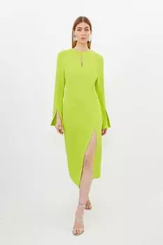 Платье макси с длинными рукавами Karen Millen, зеленый