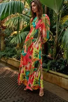 Платье макси с длинными рукавами Kew Collection Next, мультиколор
