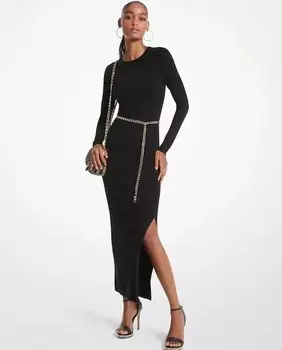 Платье макси с длинными рукавами Michael Michael Kors, черный