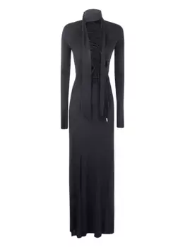 Платье макси с длинными рукавами The Attico, черный