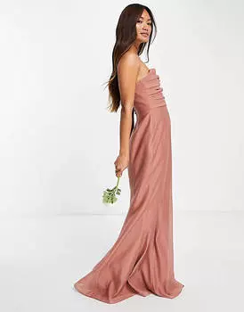 Платье макси с драпировкой и корсетом ASOS DESIGN Bridesmaid