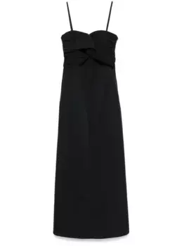 Платье макси с драпировкой JIL SANDER, черный