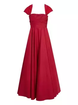 Платье макси с драпировкой на плече Giambattista Valli, красный