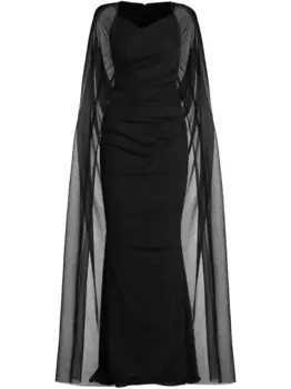 Платье макси с драпировкой Talbot Runhof, черный