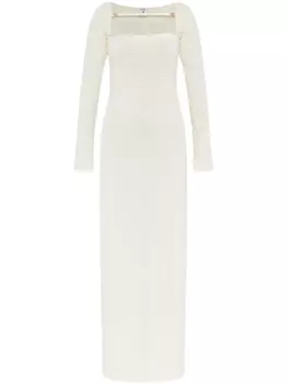 Платье макси с фактурным трикотажем Casablanca, белый