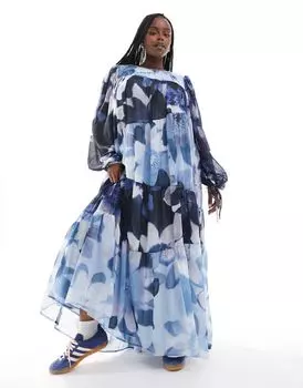 Платье макси с фартуком ASOS DESIGN Curve