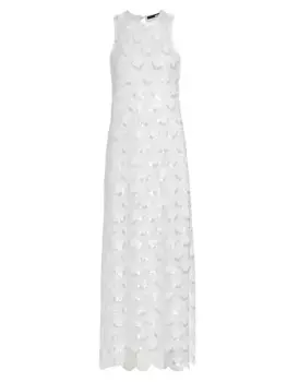 Платье макси с фестонами и пайетками Rotate Birger Christensen, цвет sugar swizzle